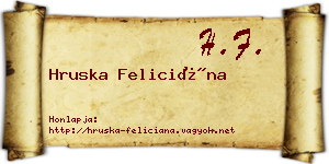 Hruska Feliciána névjegykártya
